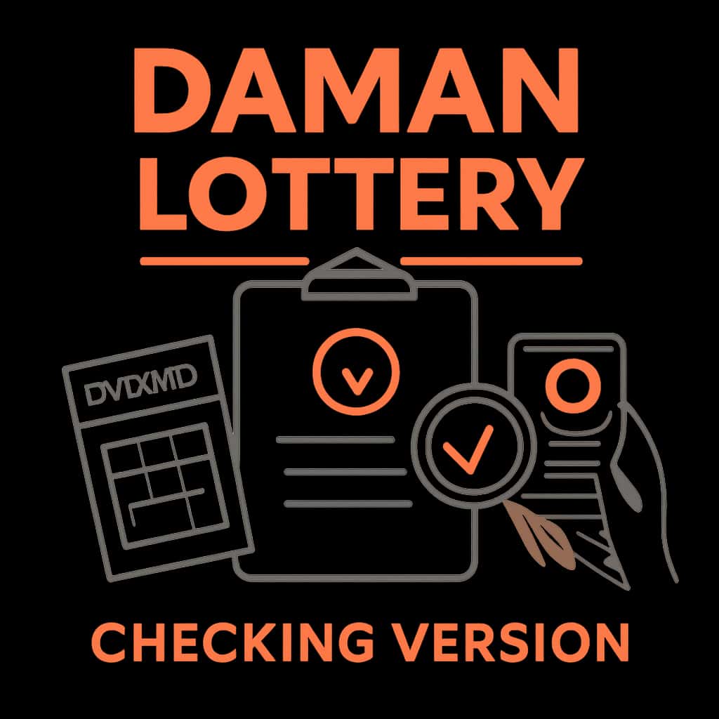 An educational diagram about the Daman Lottery version checking process.