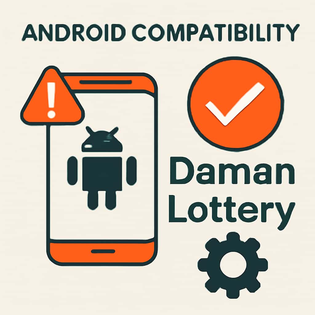Diagram explaining Android compatibility for Daman Lottery