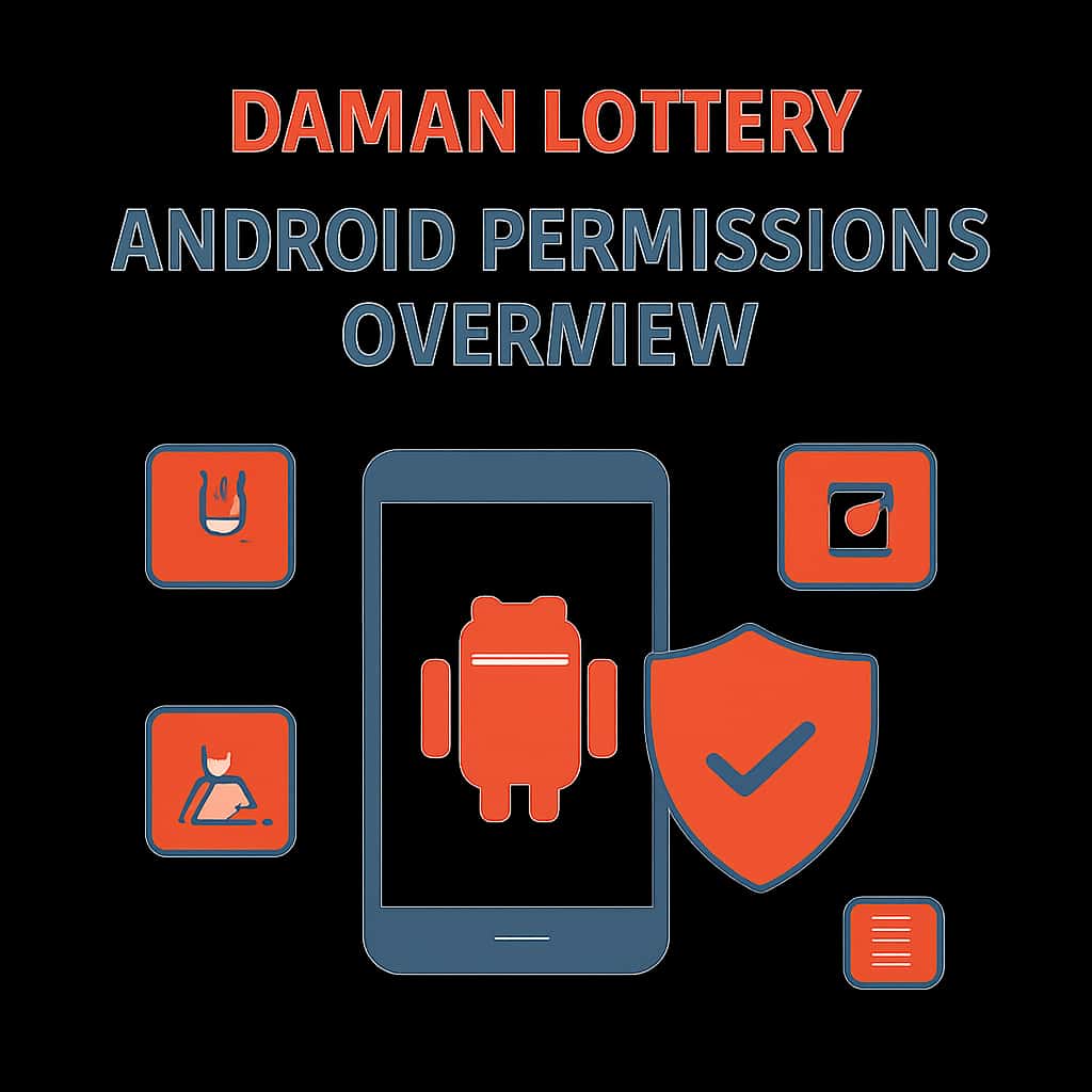 An educational diagram related to Daman Lottery Android Permissions Overview.