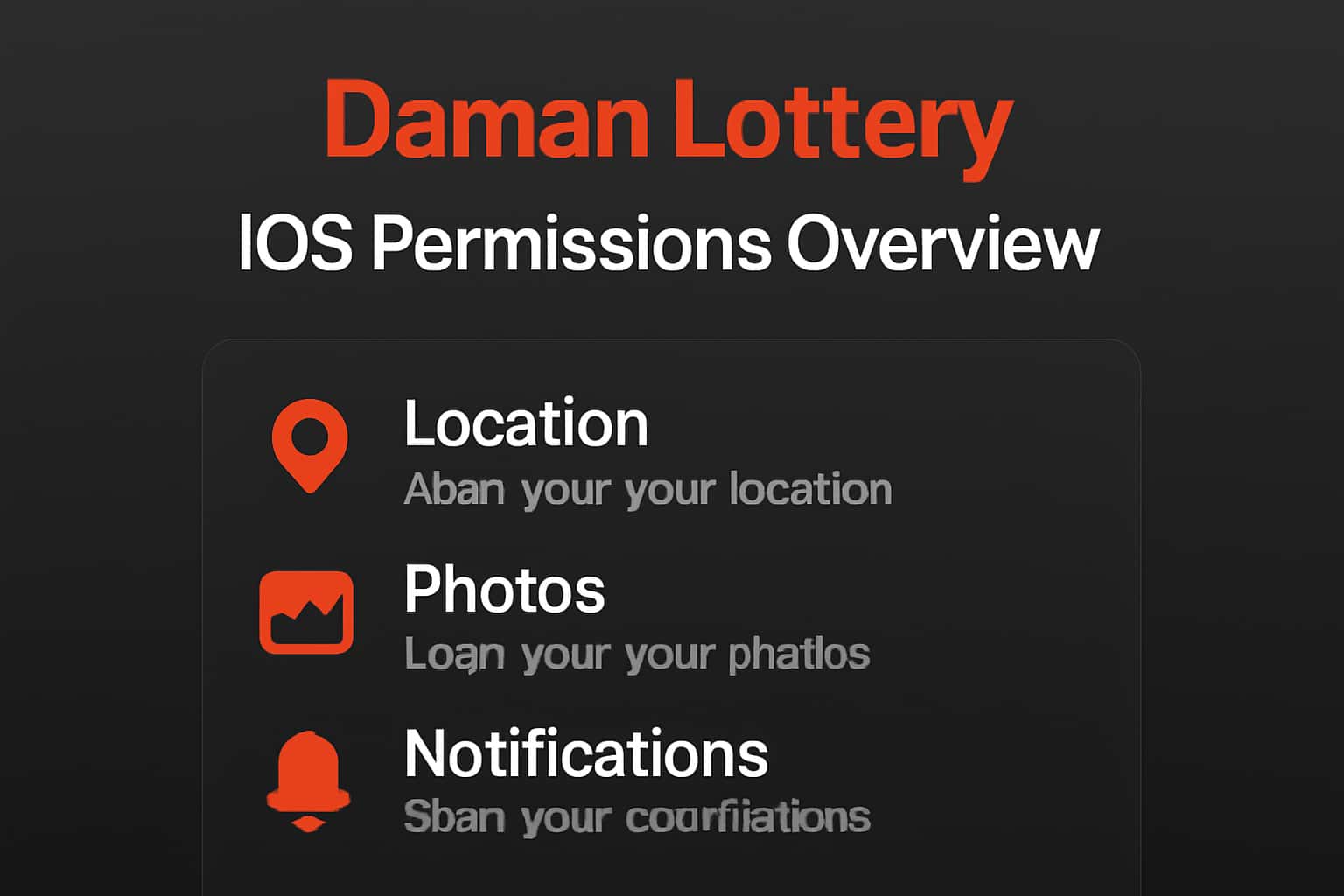 Informational scene illustrating Daman Lottery iOS Permissions Overview