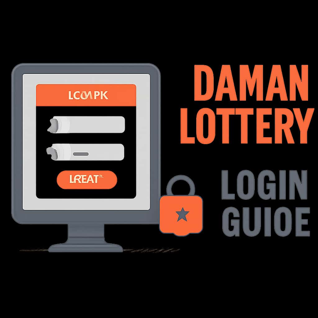 Diagram explaining the login process for Daman Lottery.