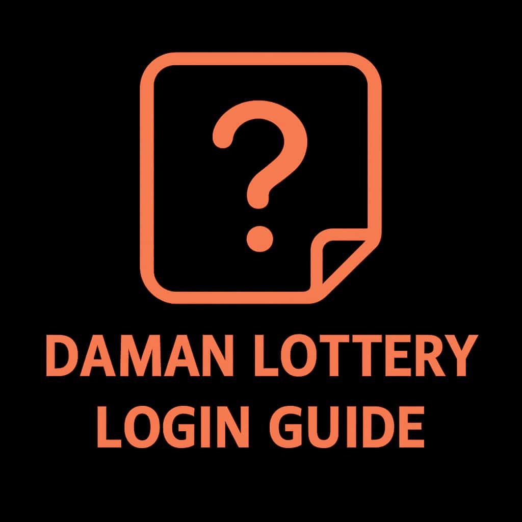 Daman Lottery Login Guide icon with clear typography.
