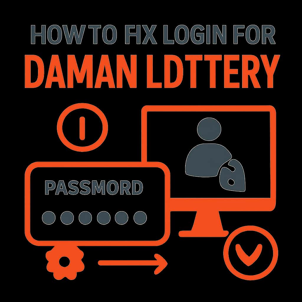 Visual guide for troubleshooting Daman Lottery login issues.