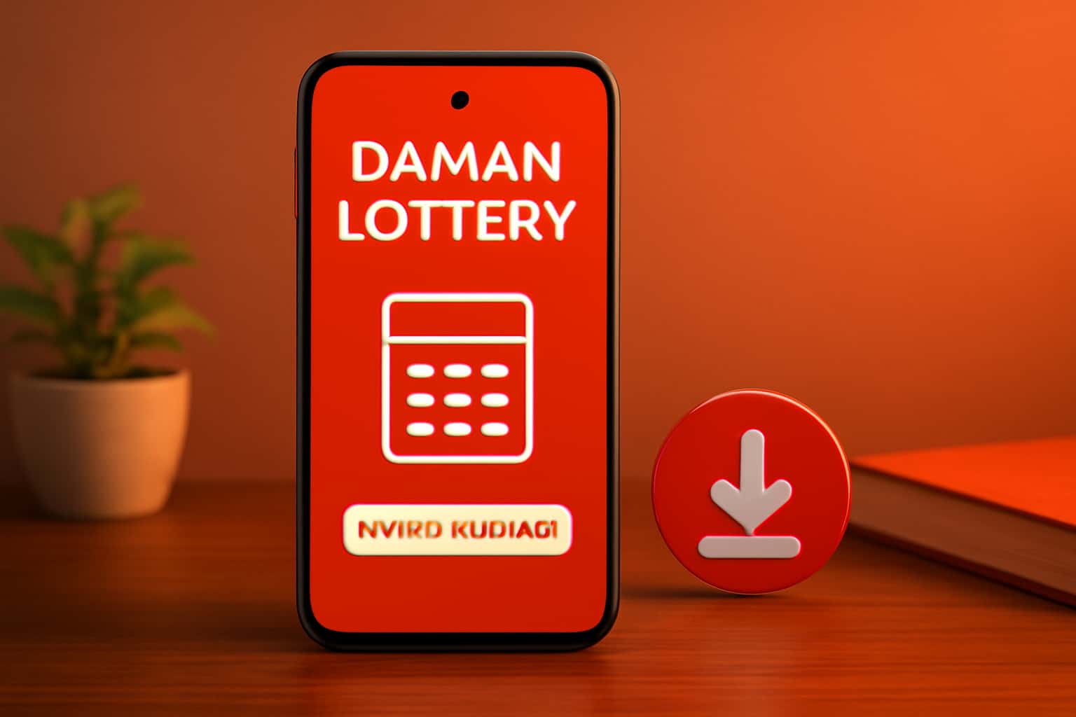 Visual representation of the Daman Lottery APK download process.