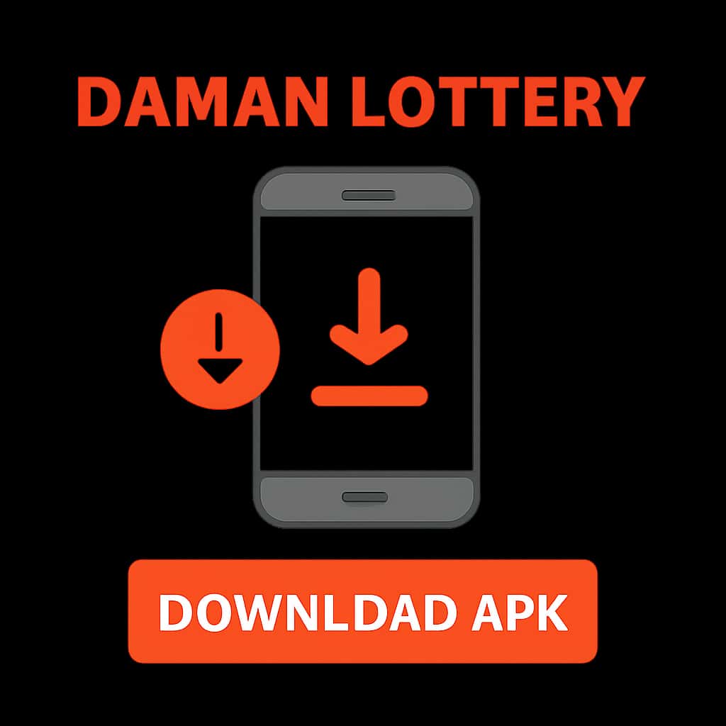 Illustration explaining the download and installation process for Daman Lottery APK.