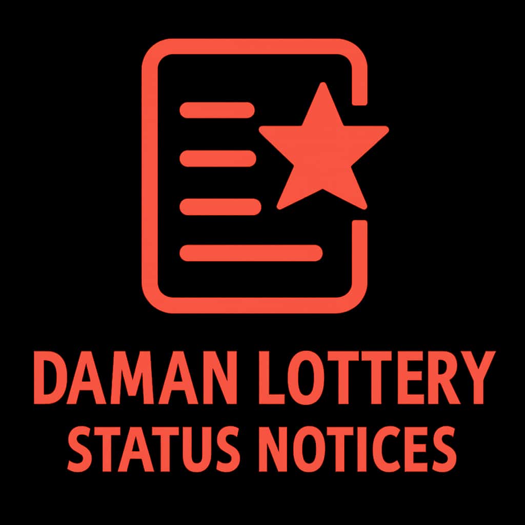 Icon depicting Daman Lottery Status Notices.