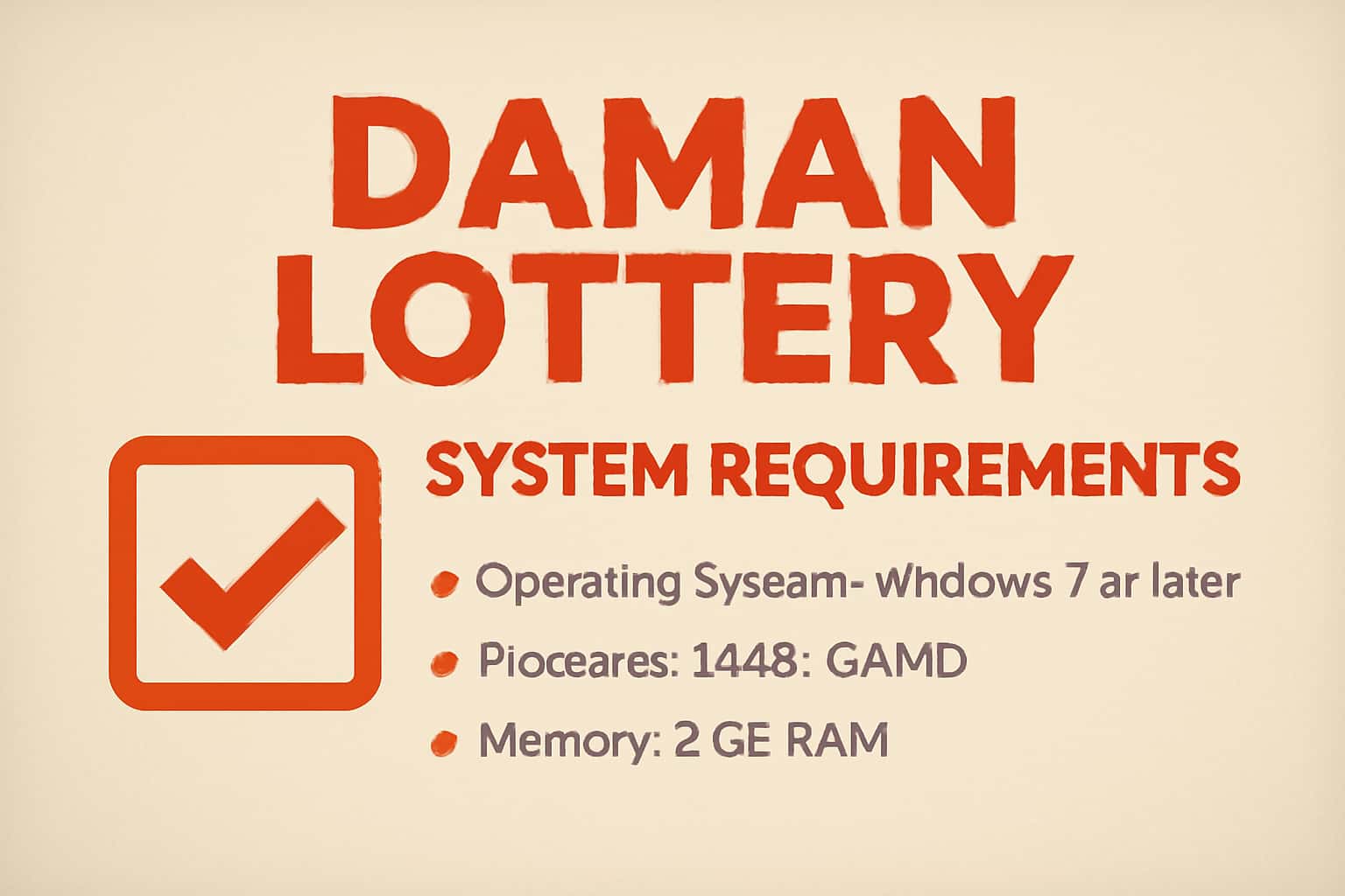 A visual representation of Daman Lottery System Requirements, featuring essential app specifications.